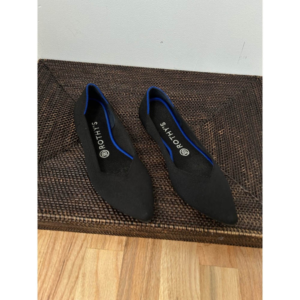 Rothy's The Point Women 8.5 Black Pointed Toe Minimalist Knit Flats